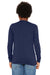 Bella + Canvas 3501Y Youth Jersey Long Sleeve Crewneck T-Shirt Navy Blue Triblend Model Back