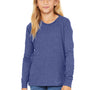 Bella + Canvas Youth Jersey Long Sleeve Crewneck T-Shirt - True Royal Blue Triblend