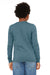 Bella + Canvas 3501Y Youth Jersey Long Sleeve Crewneck T-Shirt Heather Deep Teal Blue Model Back