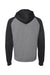 Independent Trading Company IND40RP Mens Raglan Hooded Sweatshirt Hoodie w/ Pouch Pockets Heather Gunmetal Grey/Heather Charcoal Grey Flat Back