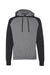 Independent Trading Company IND40RP Mens Raglan Hooded Sweatshirt Hoodie w/ Pouch Pockets Heather Gunmetal Grey/Heather Charcoal Grey Flat Front