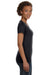 LAT 3507 Womens Fine Jersey Short Sleeve V-Neck T-Shirt Black Model Side