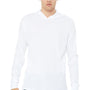 Bella + Canvas Mens Jersey Long Sleeve Hooded T-Shirt Hoodie - White