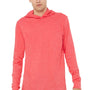 Bella + Canvas Mens Jersey Long Sleeve Hooded T-Shirt Hoodie - Heather Red