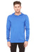Bella + Canvas BC3512/3512 Mens Jersey Long Sleeve Hooded T-Shirt Hoodie Heather True Royal Blue Model Front