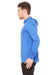 Bella + Canvas BC3512/3512 Mens Jersey Long Sleeve Hooded T-Shirt Hoodie Heather True Royal Blue Model Side