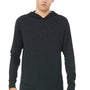 Bella + Canvas Mens Jersey Long Sleeve Hooded T-Shirt Hoodie - Charcoal Black