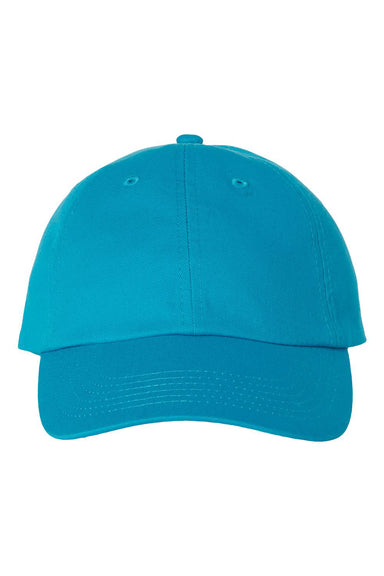 Valucap VC300A Mens Adult Bio-Washed Classic Dad Hat Neon Blue Flat Front