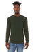 Bella + Canvas BC3513/3513 Mens Jersey Long Sleeve Crewneck T-Shirt Emerald Green Model Front
