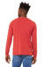 Bella + Canvas BC3513 Mens Long Sleeve Crewneck T-Shirt Red Model Back