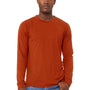 Bella + Canvas Mens Jersey Long Sleeve Crewneck T-Shirt - Brick Red