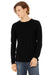 Bella + Canvas BC3513/3513 Mens Jersey Long Sleeve Crewneck T-Shirt Solid Dark Grey Model Front