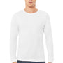 Bella + Canvas Mens Jersey Long Sleeve Crewneck T-Shirt - Solid White
