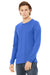 Bella + Canvas BC3501/3501 Mens Jersey Long Sleeve Crewneck T-Shirt True Royal Blue Triblend Model 3Q