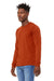 Bella + Canvas BC3513/3513 Mens Jersey Long Sleeve Crewneck T-Shirt Brick Red Model 3Q