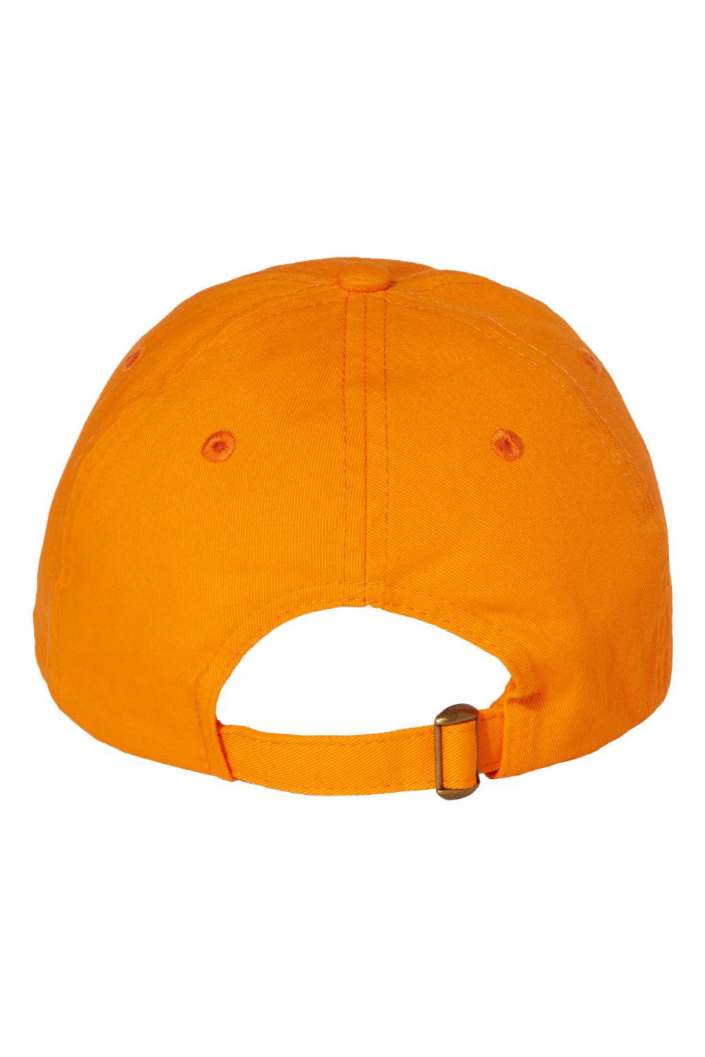 Valucap Hats VC300A Mens Adult Bio-Washed Classic Adjustable Dad Hat Neon Orange Flat Back