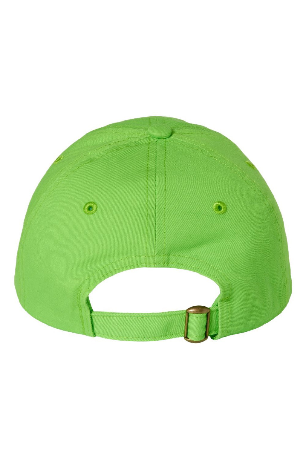 Valucap Hats VC300A Mens Adult Bio-Washed Classic Adjustable Dad Hat Neon Green Flat Back