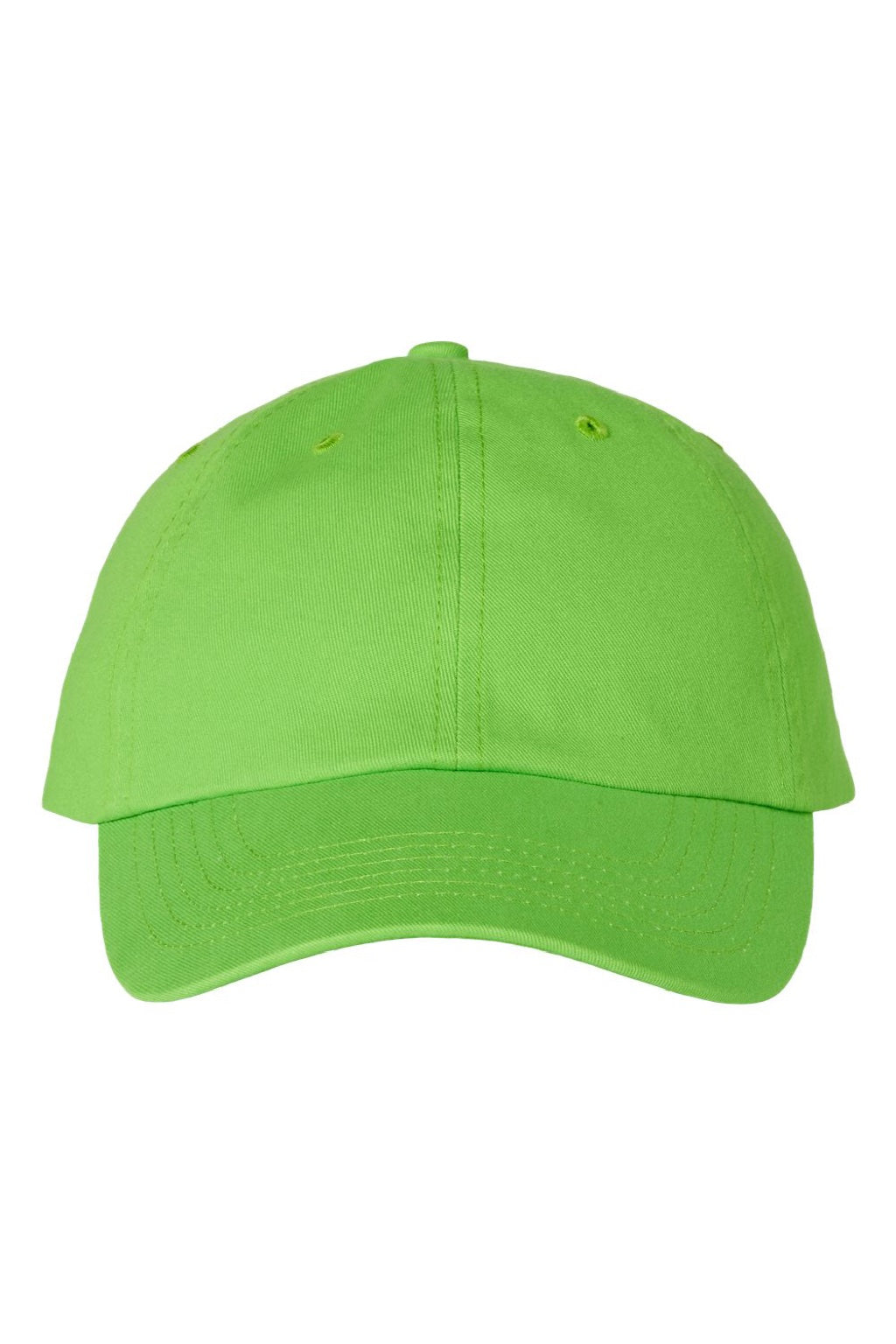 Valucap Hats VC300A Mens Adult Bio-Washed Classic Adjustable Dad Hat Neon Green Flat Front