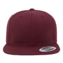 Yupoong Mens Premium Flat Bill Snapback Hat - Maroon - NEW