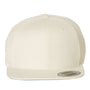 Yupoong Mens Premium Flat Bill Snapback Hat - Natural - NEW