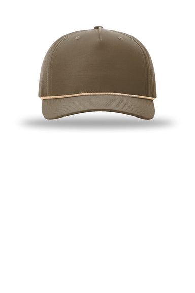 Richardson Hats 355 Mens Laser Perf Performance Snapback Rope Hat Dark Loden Green/Tannin Grey Flat Front