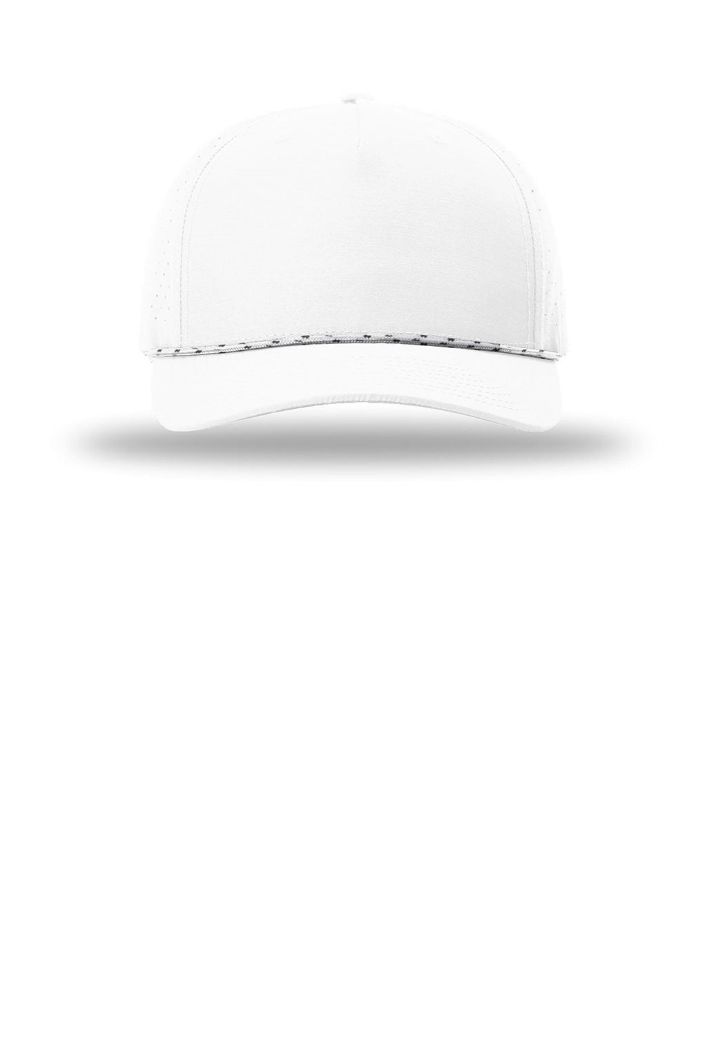 Richardson Hats 355 Mens Laser Perf Performance Snapback Rope Hat White/White Black Flat Front