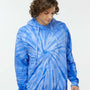 Dyenomite Mens Cyclone Tie Dyed Hooded Sweatshirt Hoodie - Royal Blue - NEW