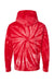 Dyenomite 854CY Mens Cyclone Tie Dyed Hooded Sweatshirt Hoodie Red Flat Back