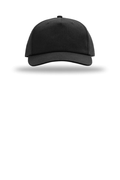 Richardson Hats 356 Mens Relaxed Snapback Gramps Hat Black Flat Front