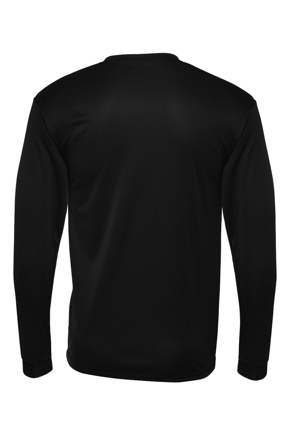 C2 Sport 5104 Mens Performance Moisture Wicking Long Sleeve Crewneck T-Shirt Black Flat Back