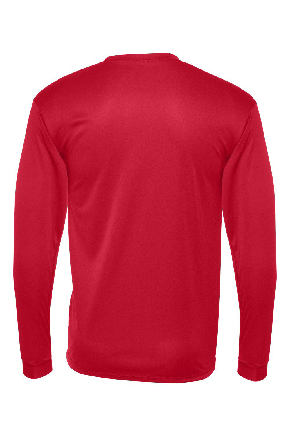 C2 Sport 5104 Mens Performance Moisture Wicking Long Sleeve Crewneck T-Shirt Red Flat Back