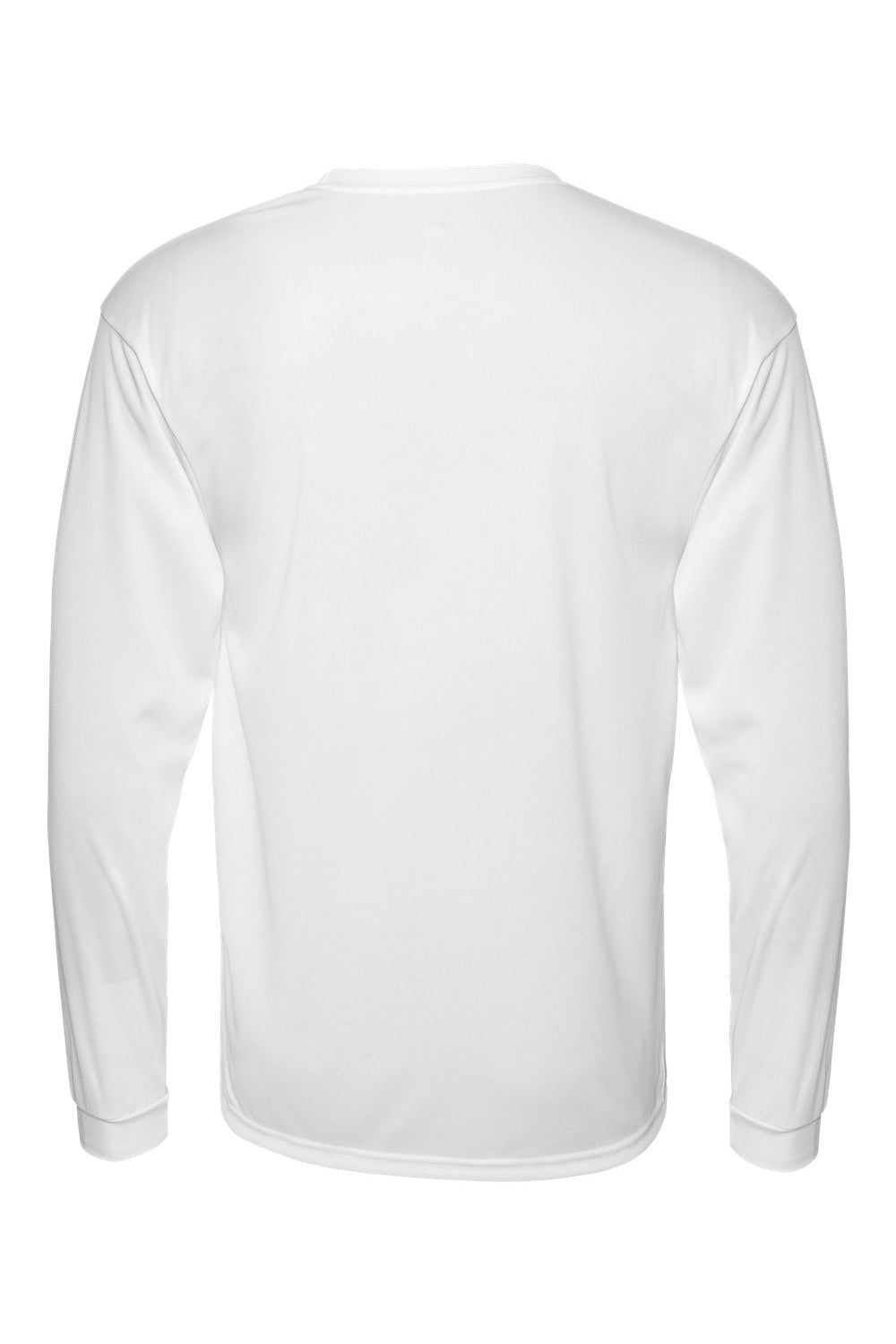 C2 Sport 5104 Mens Performance Moisture Wicking Long Sleeve Crewneck T-Shirt White Flat Back
