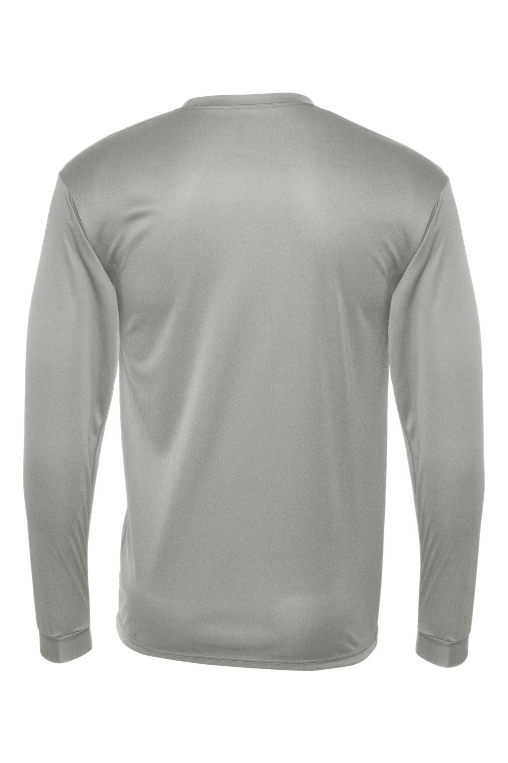 C2 Sport 5104 Mens Performance Moisture Wicking Long Sleeve Crewneck T-Shirt Silver Grey Flat Back