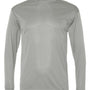 C2 Sport Mens Performance Moisture Wicking Long Sleeve Crewneck T-Shirt - Silver Grey - NEW