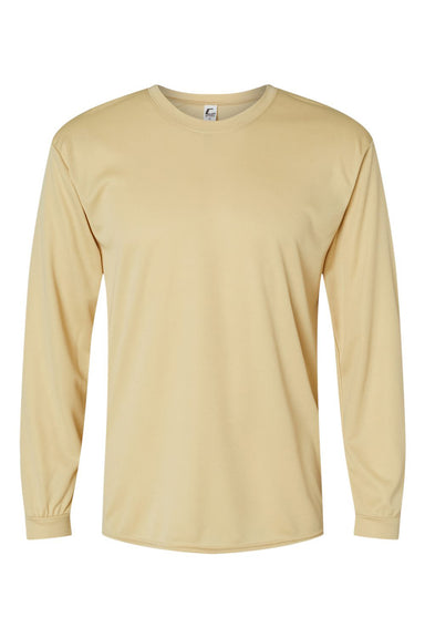 C2 Sport 5104 Mens Performance Moisture Wicking Long Sleeve Crewneck T-Shirt Vegas Gold Flat Front