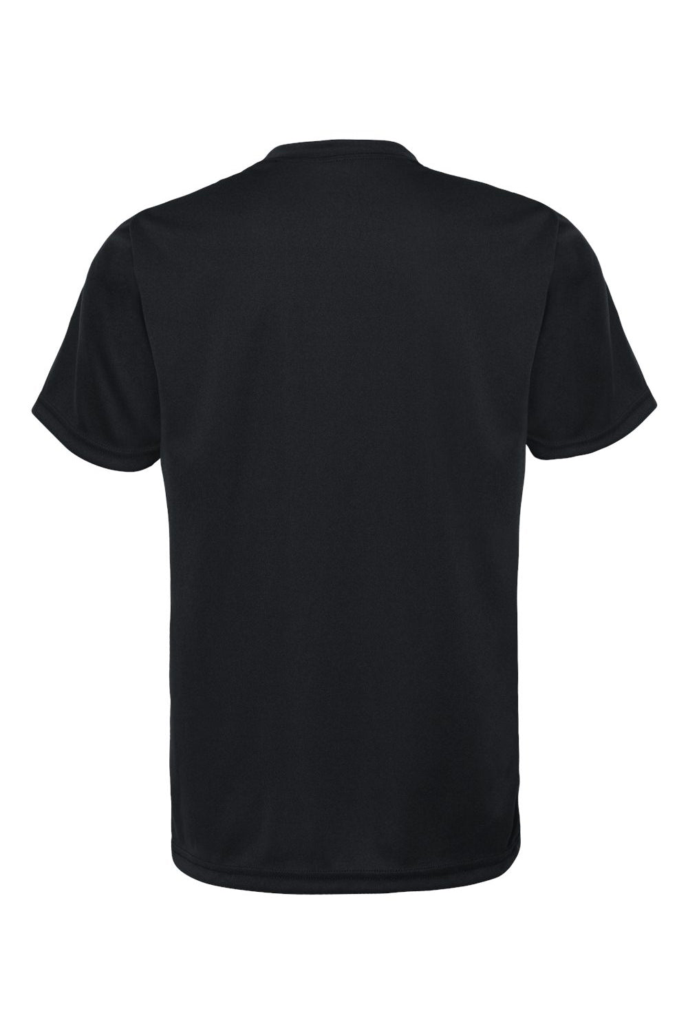 C2 Sport 5200 Youth Performance Moisture Wicking Short Sleeve Crewneck T-Shirt Black Flat Back