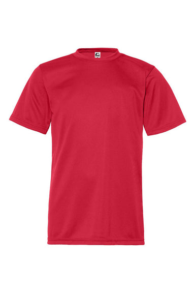 C2 Sport 5200 Youth Performance Moisture Wicking Short Sleeve Crewneck T-Shirt Red Flat Front