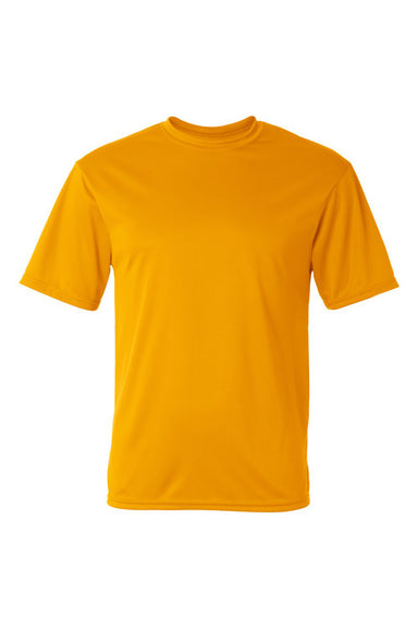 C2 Sport 5100 Mens Performance Moisture Wicking Short Sleeve Crewneck T-Shirt Gold Flat Front
