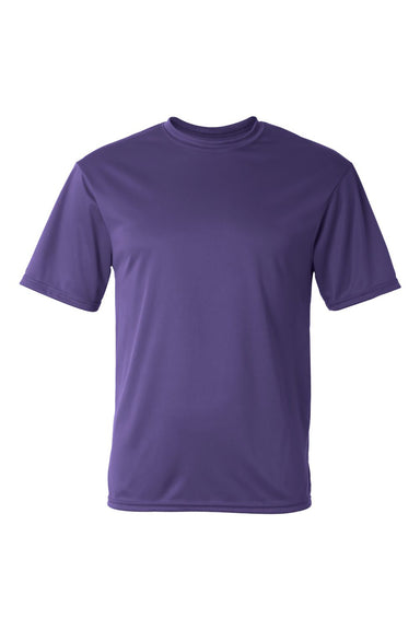 C2 Sport 5100 Mens Performance Moisture Wicking Short Sleeve Crewneck T-Shirt Purple Flat Front
