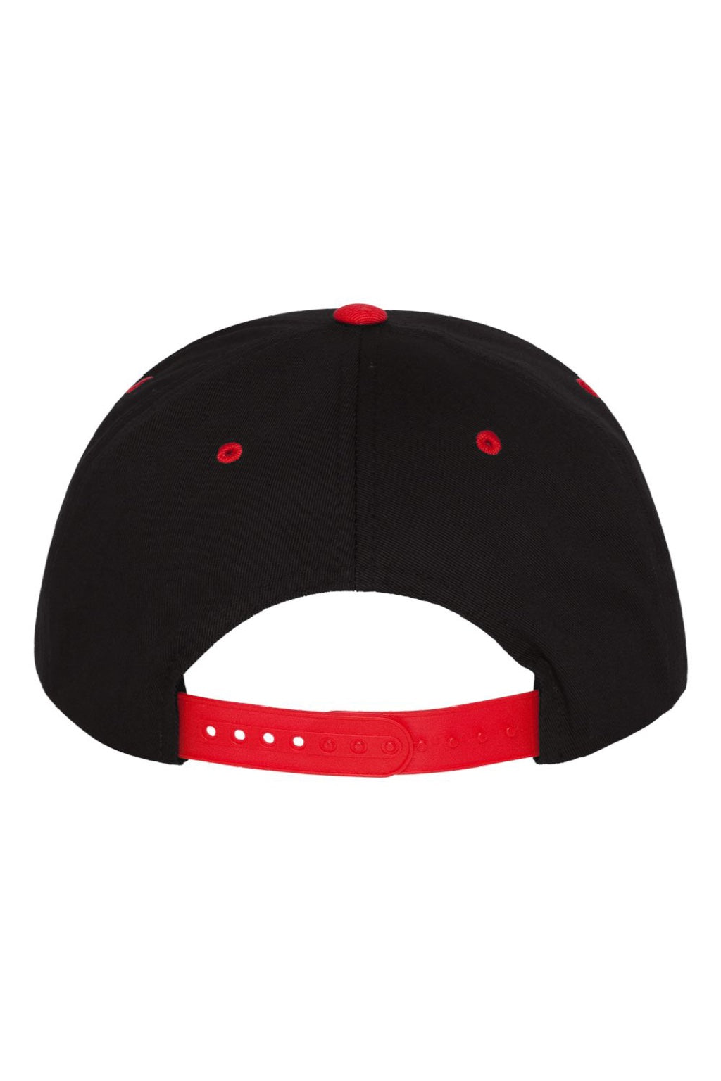 Yupoong Hats Y6007/6007 Mens Adjustable Hat Black/Red Flat Back