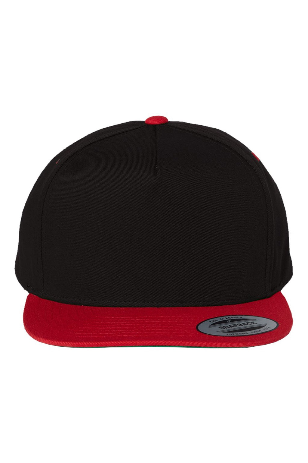 Yupoong Hats Y6007/6007 Mens Adjustable Hat Black/Red Flat Front