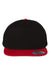 Yupoong Hats Y6007/6007 Mens Adjustable Hat Black/Red Flat Front