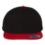 Yupoong Hats Mens Adjustable Hat - Black/Red