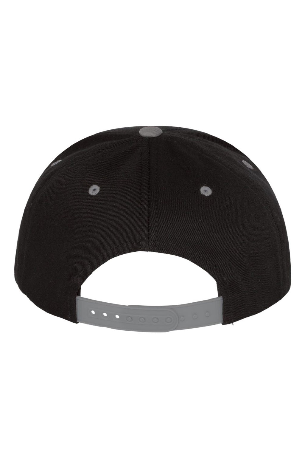 Yupoong Hats Y6007/6007 Mens Adjustable Hat Black/Grey Flat Back