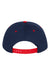 Yupoong Hats Y6007/6007 Mens Adjustable Hat Navy Blue/Red Flat Back