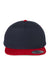 Yupoong Hats Y6007/6007 Mens Adjustable Hat Navy Blue/Red Flat Front