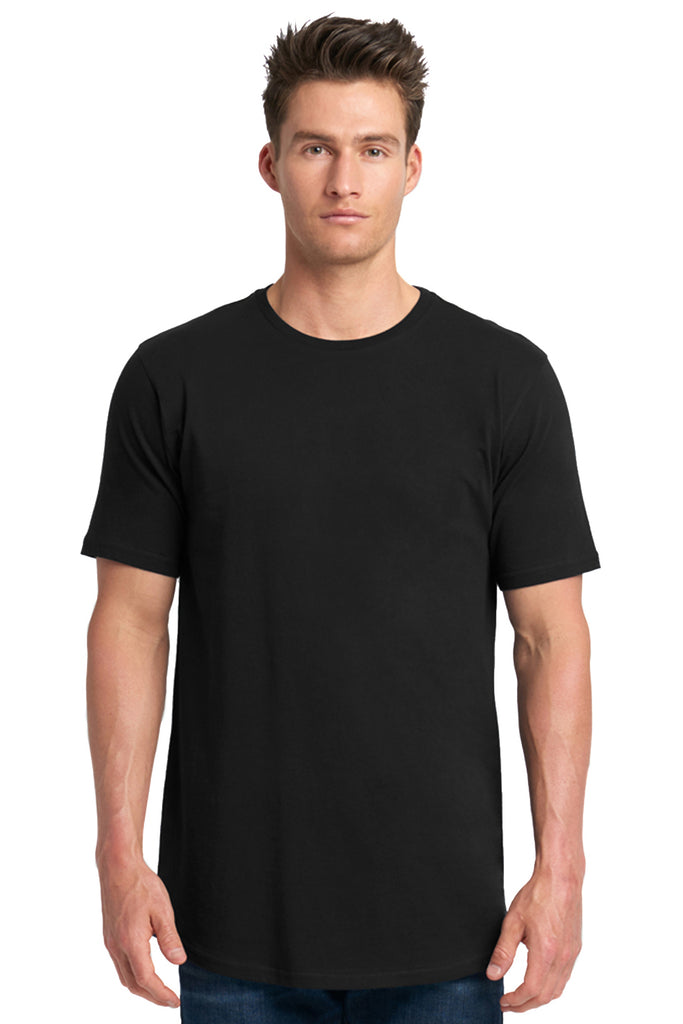 Next Level 3602 Mens Black Long Body Jersey Short Sleeve Crewneck