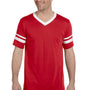 Augusta Sportswear Mens Short Sleeve V-Neck T-Shirt - Red/White