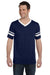 Augusta Sportswear 360 Mens Short Sleeve V-Neck T-Shirt Navy Blue/White Model Front