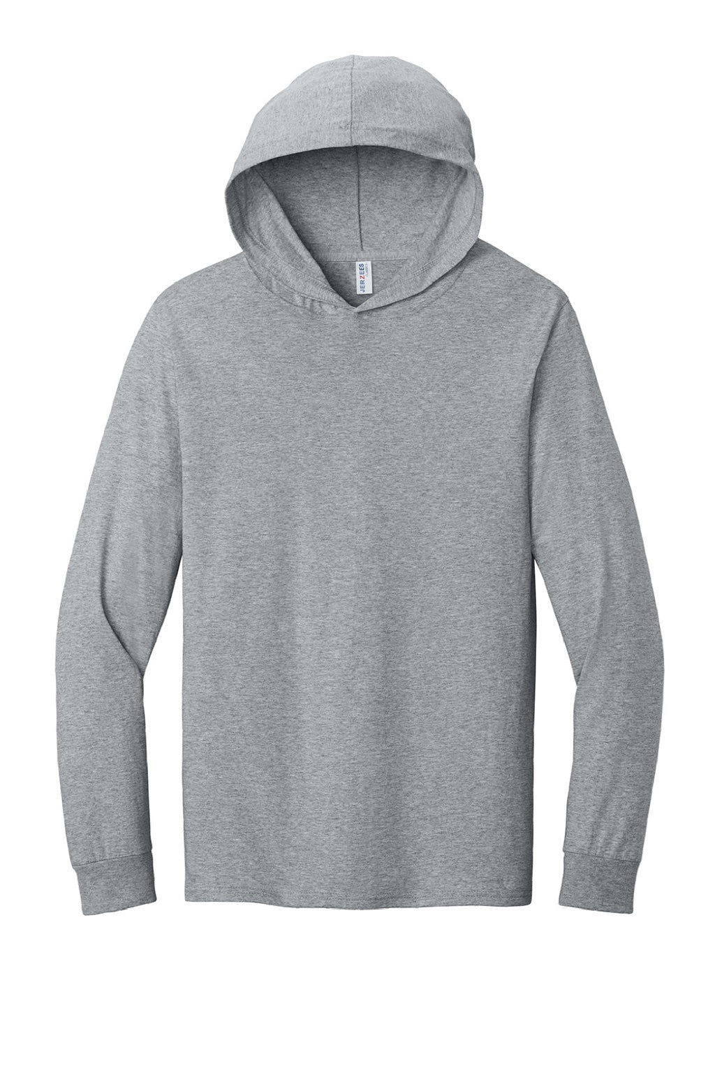 Jerzees 363LH Mens Classics Long Sleeve Hooded T-Shirt Hoodie Heather Grey Flat Front